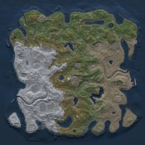 Thumbnail Rust Map: Procedural Map, Size: 4500, Seed: 1229530758, 15 Monuments