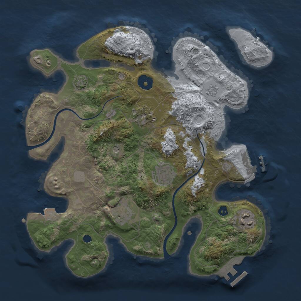 Rust Map: Procedural Map, Size: 3000, Seed: 863487273, 10 Monuments