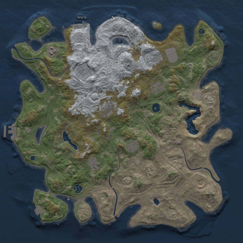 Rust Map: Procedural Map, Size: 4250, Seed: 765754413, 17 Monuments