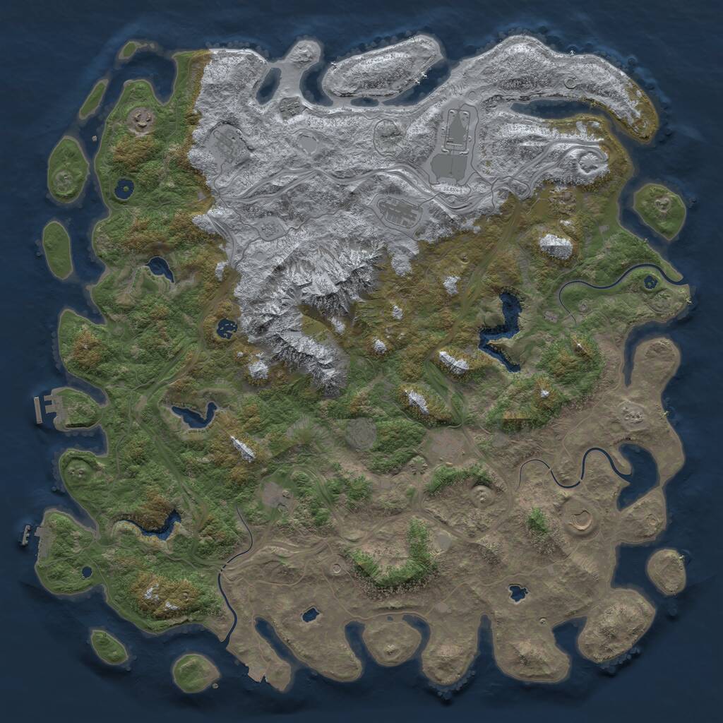 Rust Map: Procedural Map, Size: 5500, Seed: 1197308427, 17 Monuments