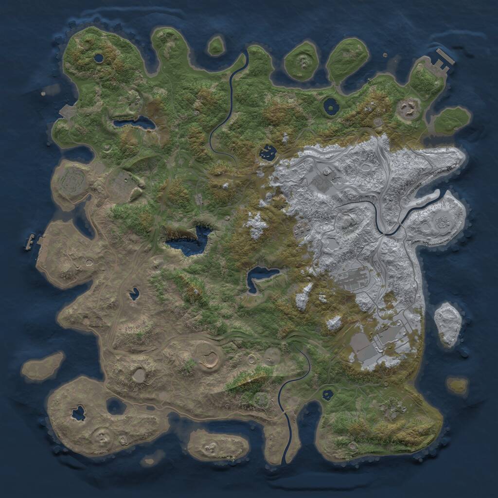Rust Map: Procedural Map, Size: 4630, Seed: 1337, 16 Monuments