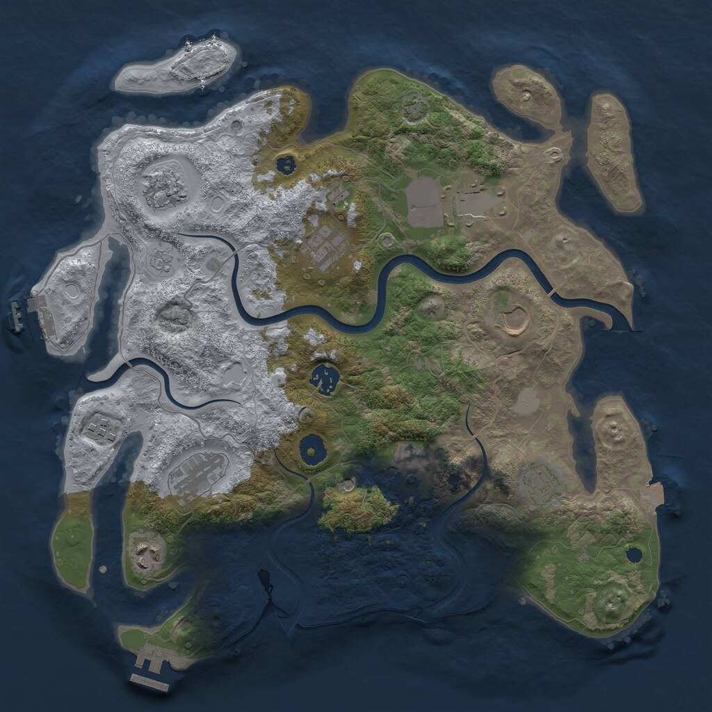 Rust Map: Procedural Map, Size: 3700, Seed: 167895419, 16 Monuments