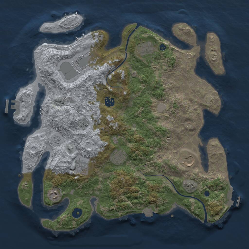 Rust Map: Procedural Map, Size: 3700, Seed: 167895419, 14 Monuments