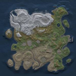 Thumbnail Rust Map: Procedural Map, Size: 3500, Seed: 1273722502, 12 Monuments