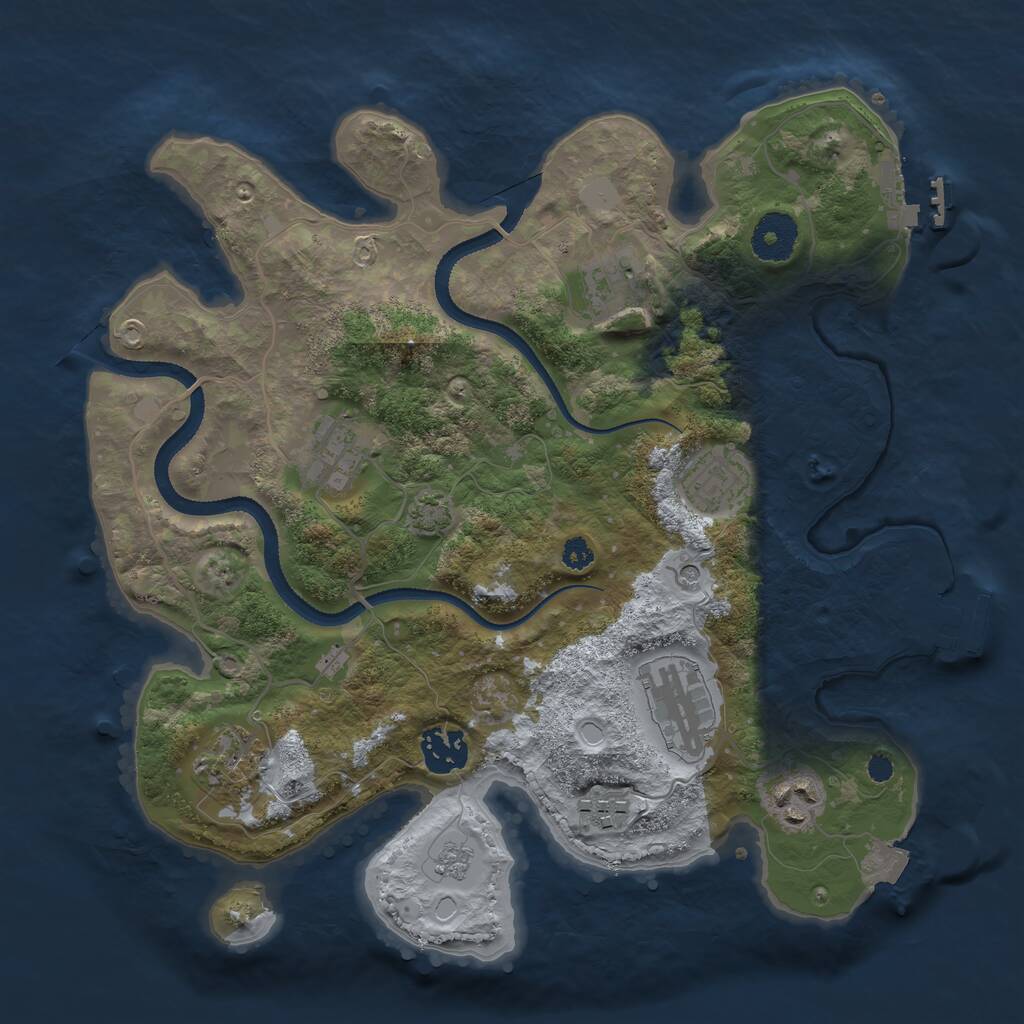 Rust Map: Procedural Map, Size: 3250, Seed: 1529773504, 14 Monuments