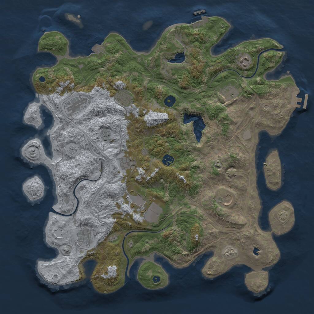 Rust Map: Procedural Map, Size: 4250, Seed: 284944131, 16 Monuments