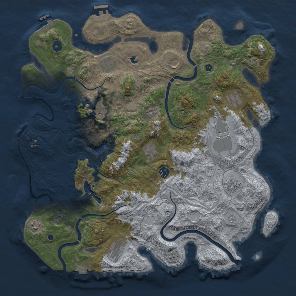 Rust Map: Procedural Map, Size: 4250, Seed: 1348644945, 17 Monuments