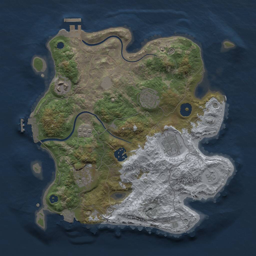 Rust Map: Procedural Map, Size: 3000, Seed: 45645645, 11 Monuments