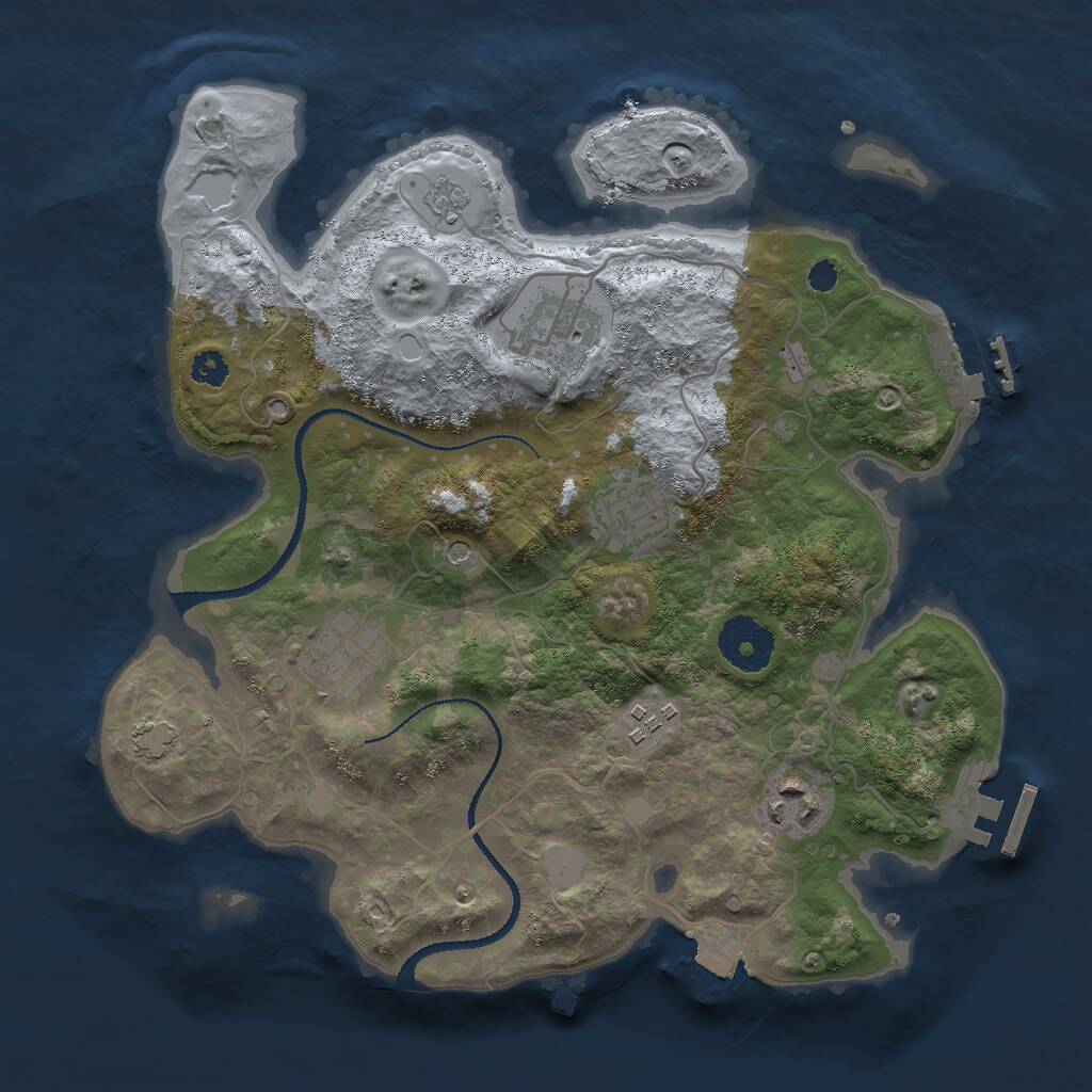 Rust Map: Procedural Map, Size: 3000, Seed: 520255916, 11 Monuments