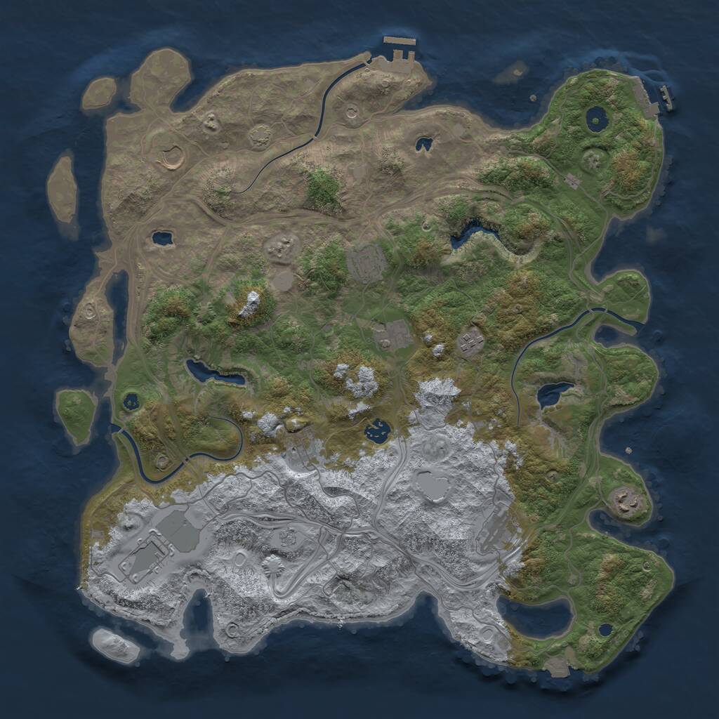 Rust Map: Procedural Map, Size: 4500, Seed: 342290892, 15 Monuments