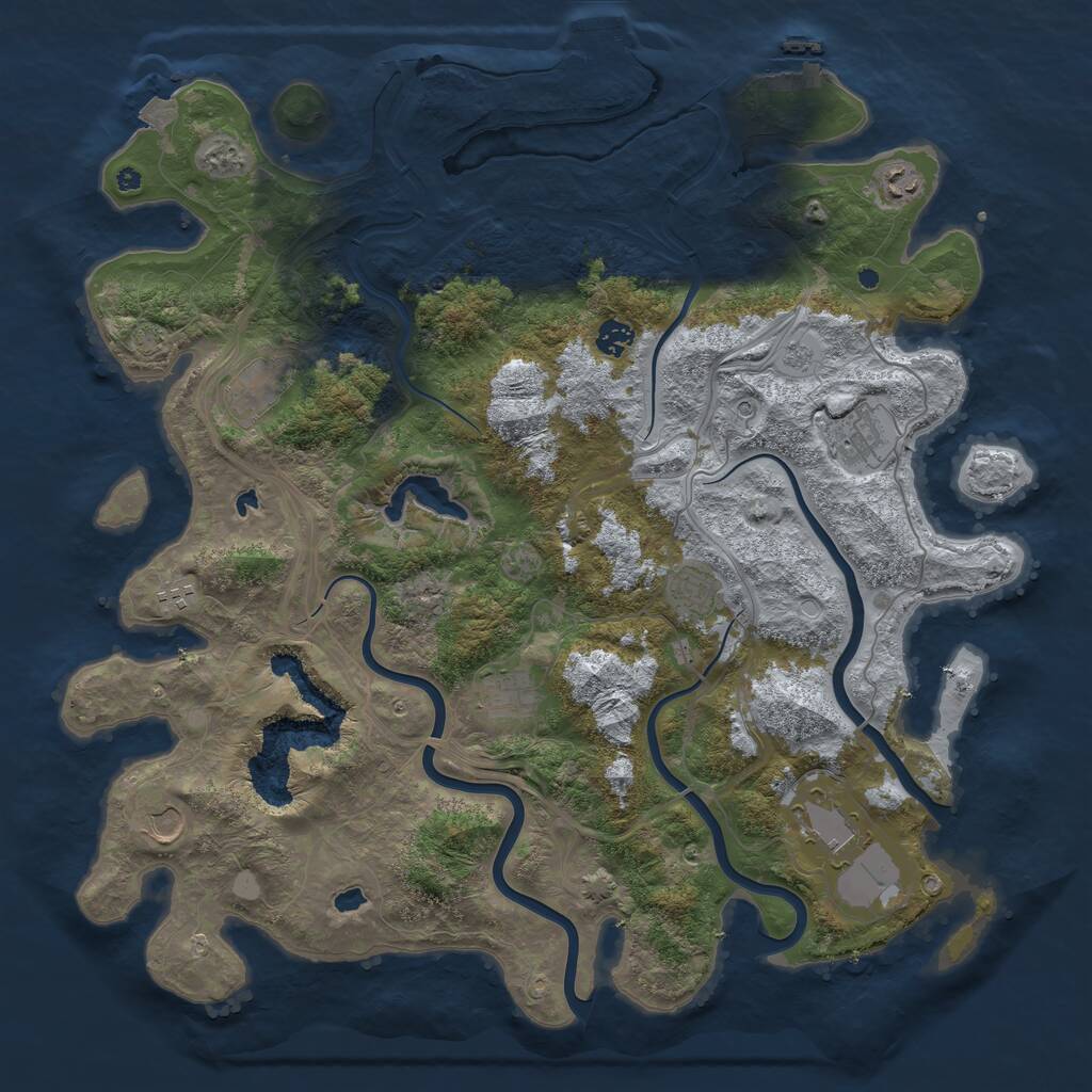 Rust Map: Procedural Map, Size: 4500, Seed: 435562863, 15 Monuments