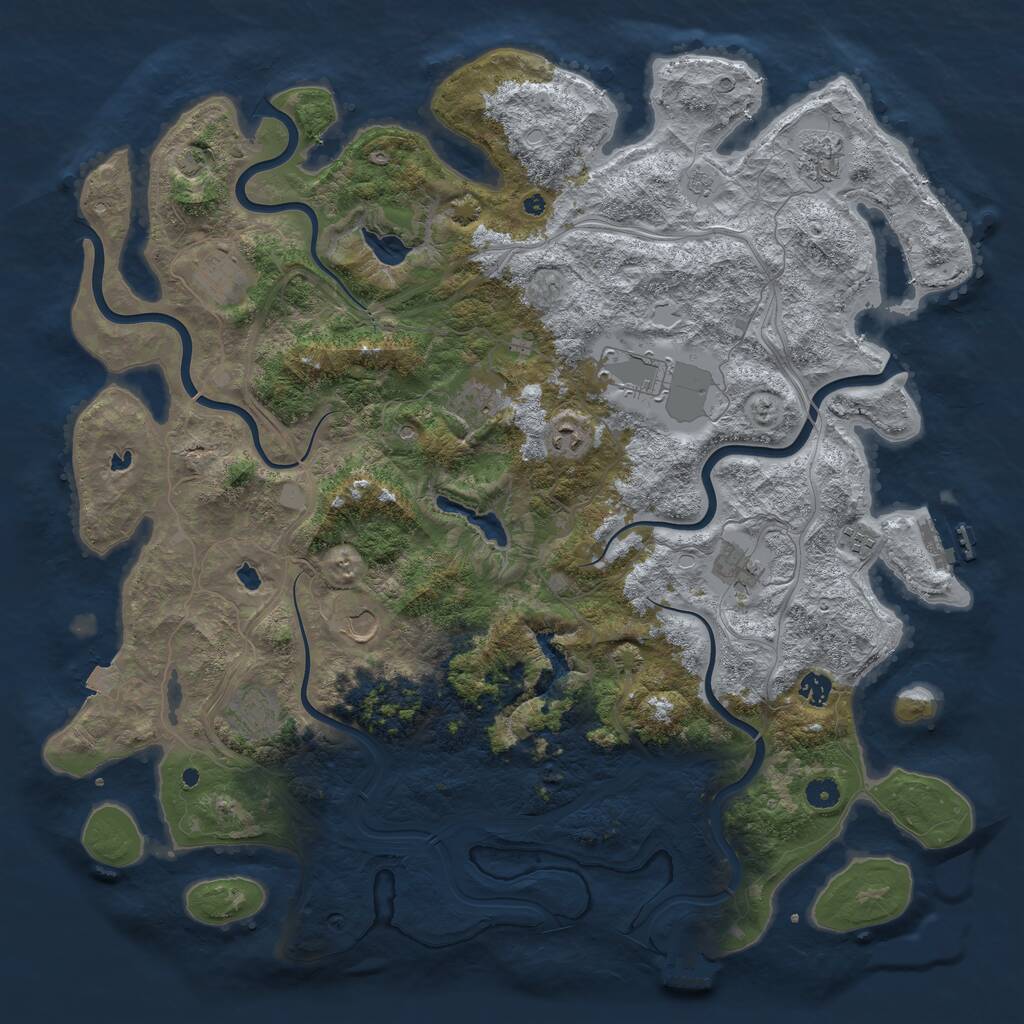 Rust Map: Procedural Map, Size: 4775, Seed: 9774457, 16 Monuments