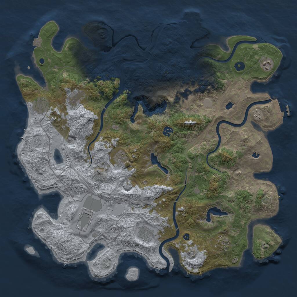 Rust Map: Procedural Map, Size: 4500, Seed: 219814870, 16 Monuments