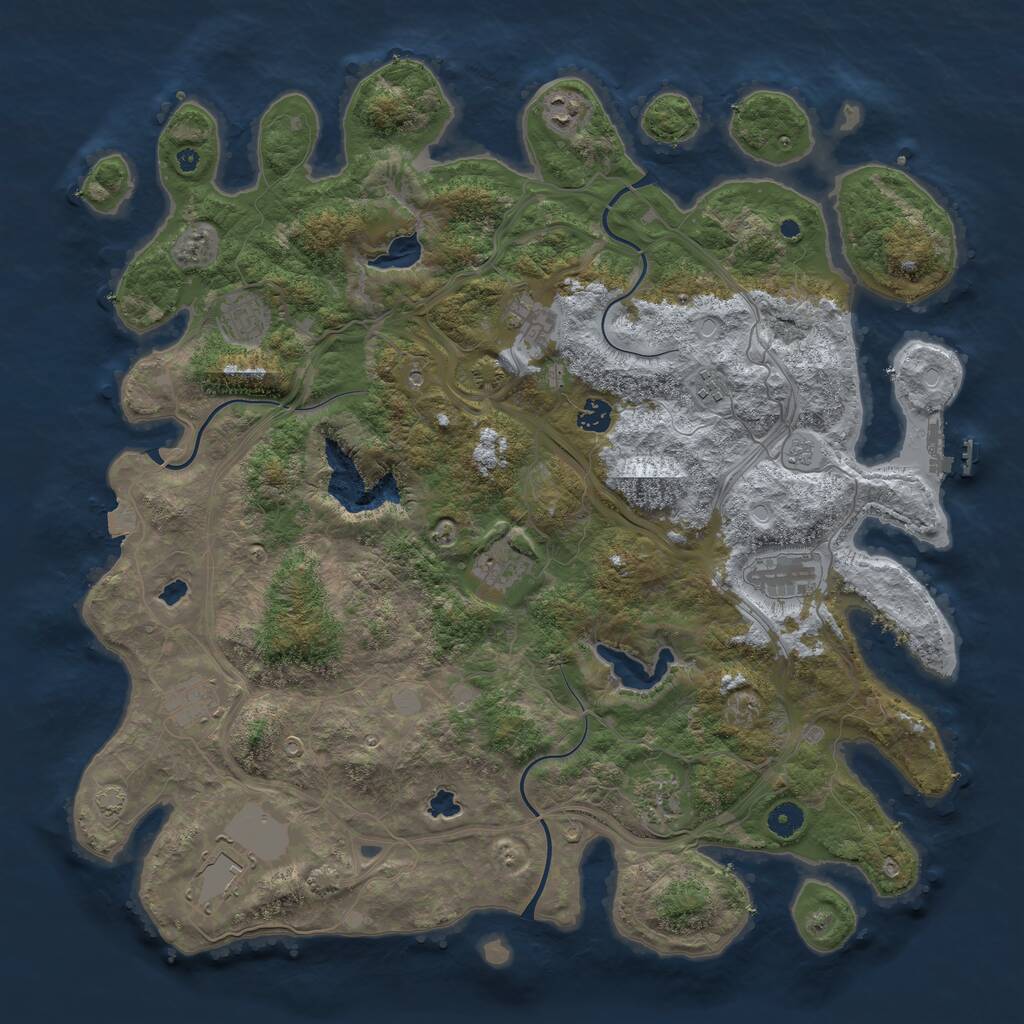 Rust Map: Procedural Map, Size: 4500, Seed: 91731333, 15 Monuments