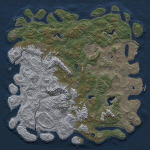 Thumbnail Rust Map: Procedural Map, Size: 6000, Seed: 17854568, 17 Monuments
