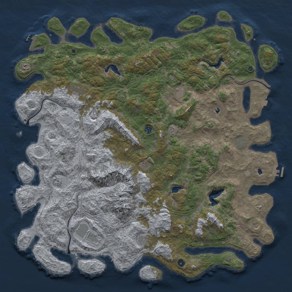 Rust Map: Procedural Map, Size: 6000, Seed: 17854568, 17 Monuments
