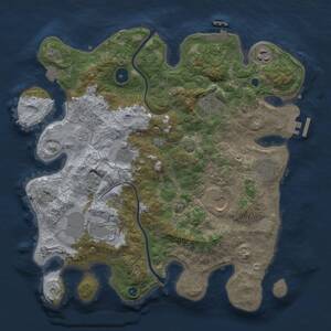 Thumbnail Rust Map: Procedural Map, Size: 3500, Seed: 1775306173, 13 Monuments