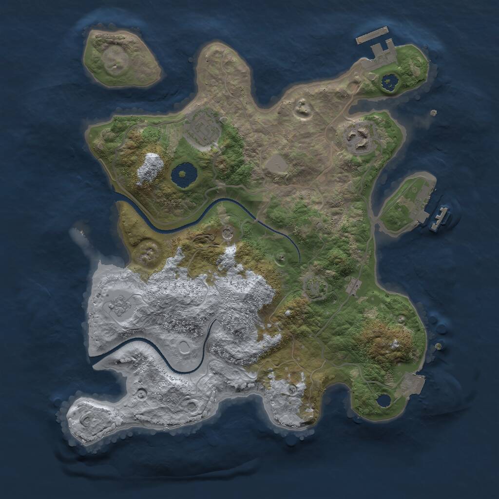 Rust Map: Procedural Map, Size: 3000, Seed: 68649, 8 Monuments