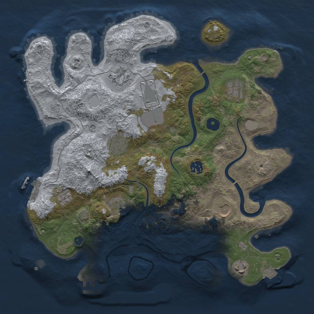 Rust Map: Procedural Map, Size: 3600, Seed: 574869, 15 Monuments
