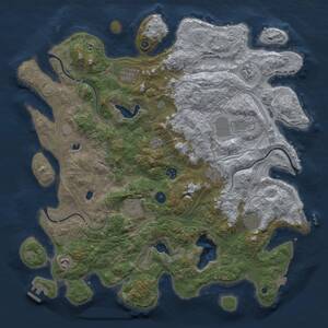 Thumbnail Rust Map: Procedural Map, Size: 4500, Seed: 512285700, 15 Monuments