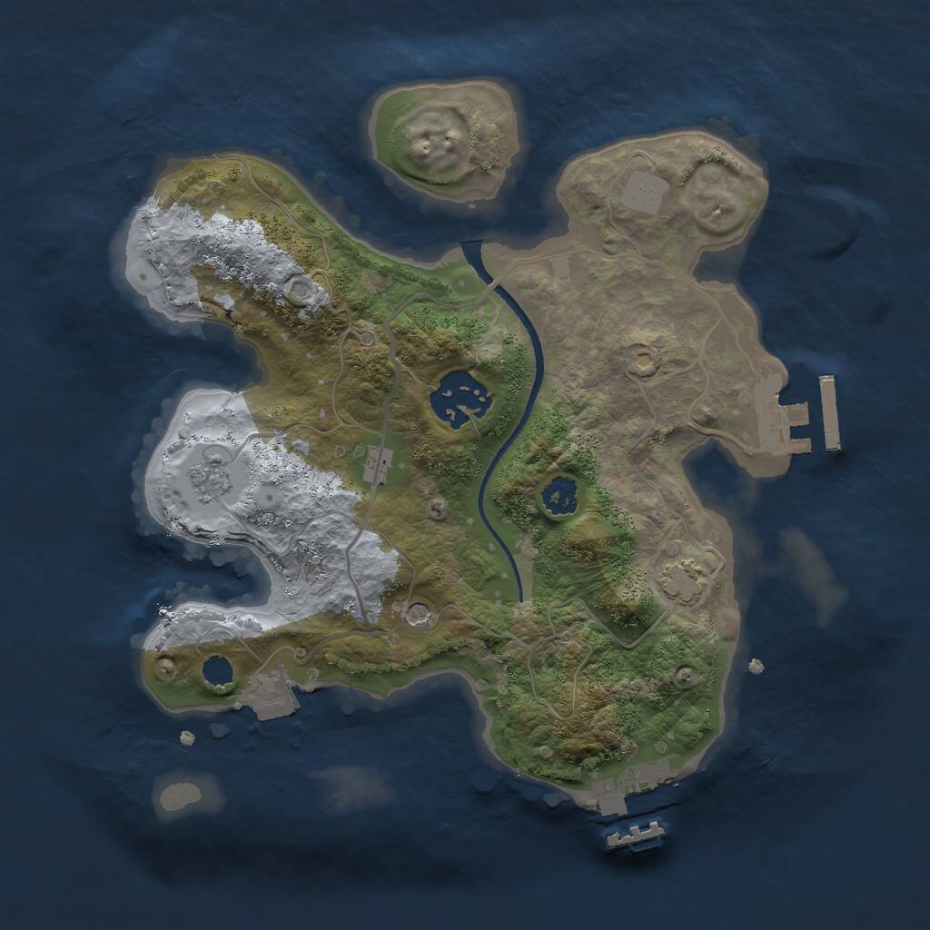 Rust Map: Procedural Map, Size: 2500, Seed: 1449691157, 7 Monuments
