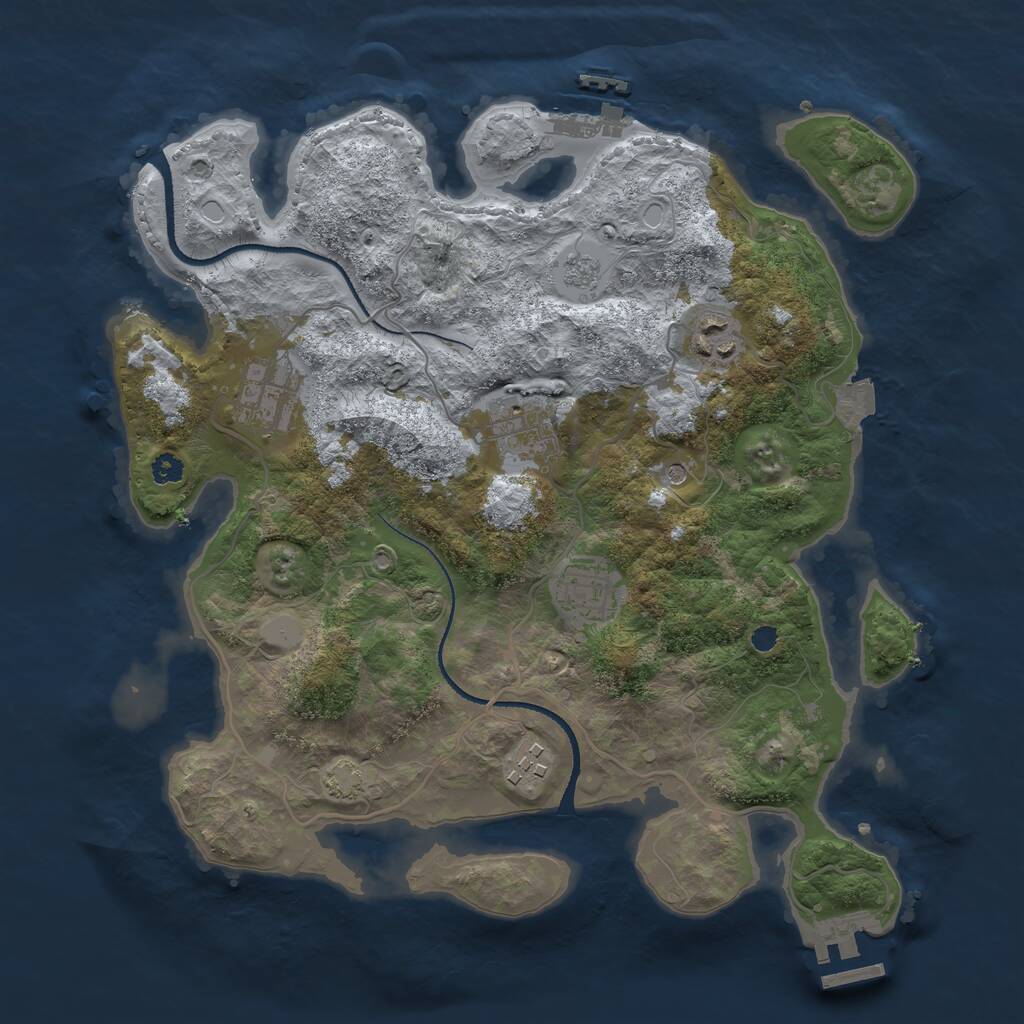 Rust Map: Procedural Map, Size: 3250, Seed: 178418788, 11 Monuments