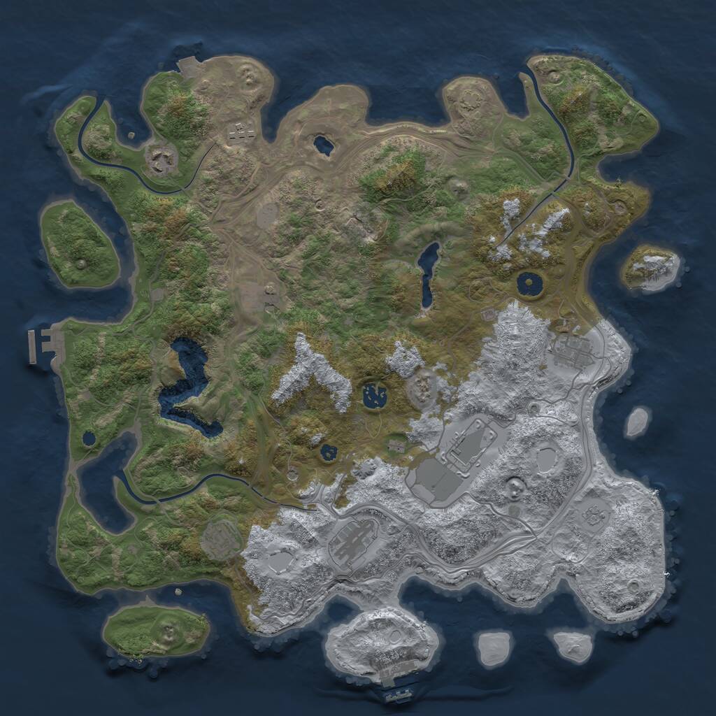 Rust Map: Procedural Map, Size: 4250, Seed: 2006996421, 14 Monuments