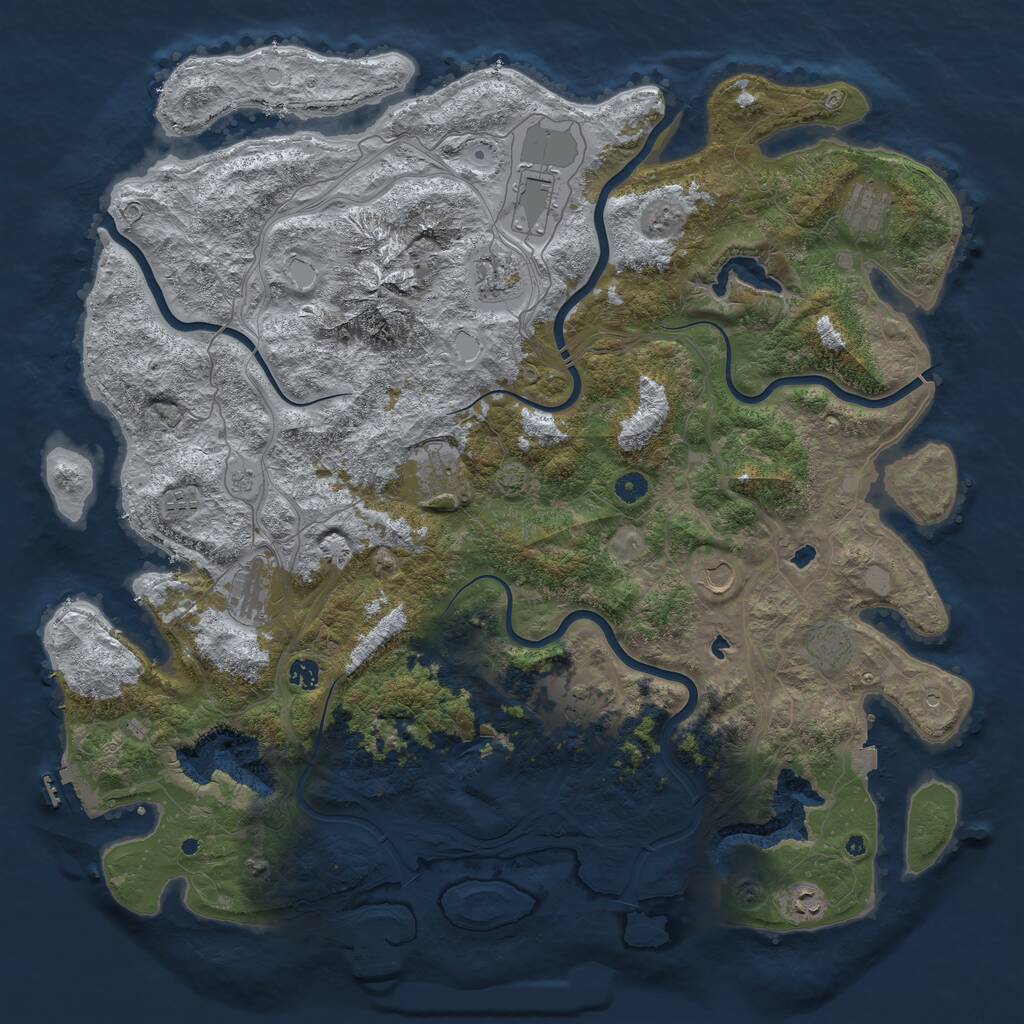 Rust Map: Procedural Map, Size: 5000, Seed: 1557109643, 17 Monuments