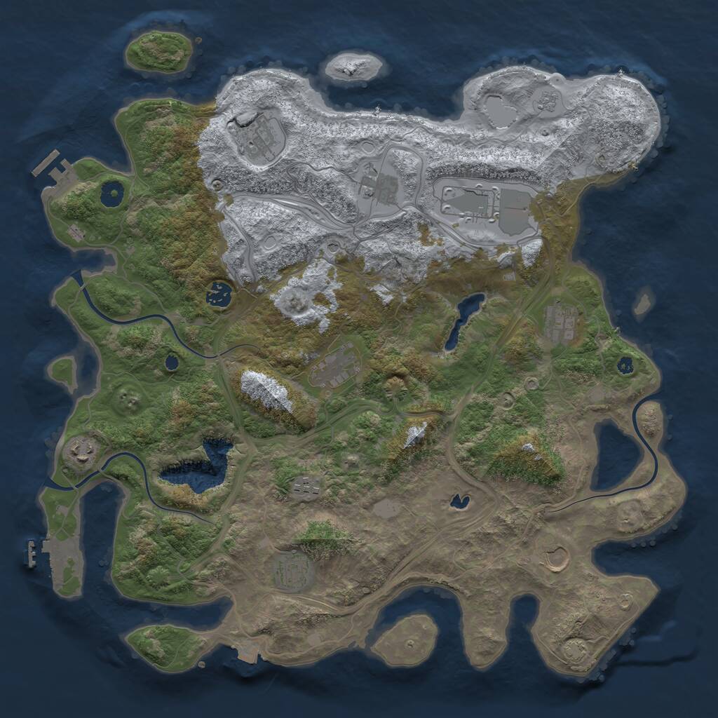 Rust Map: Procedural Map, Size: 4250, Seed: 799956127, 16 Monuments