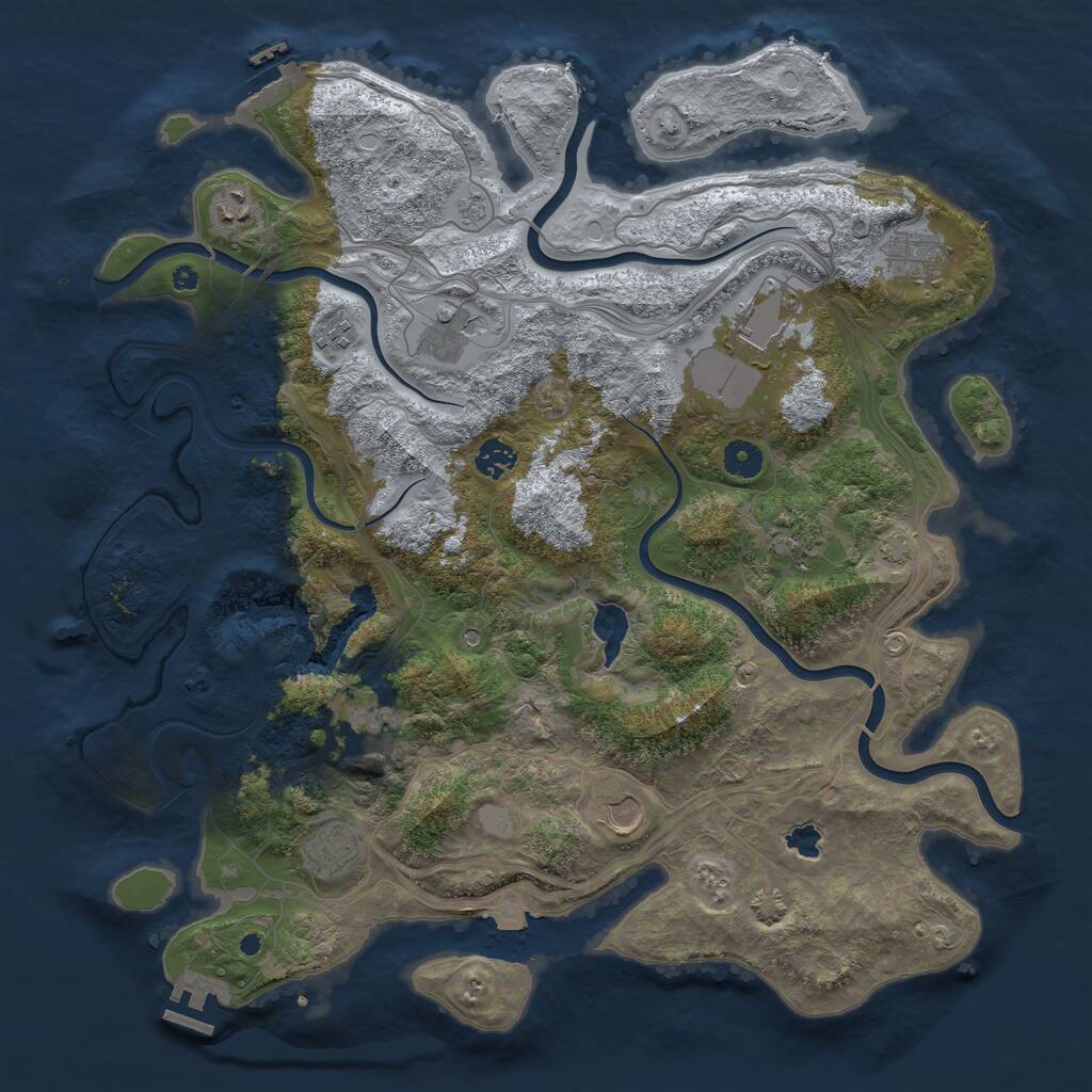 Rust Map: Procedural Map, Size: 4250, Seed: 200984806, 16 Monuments
