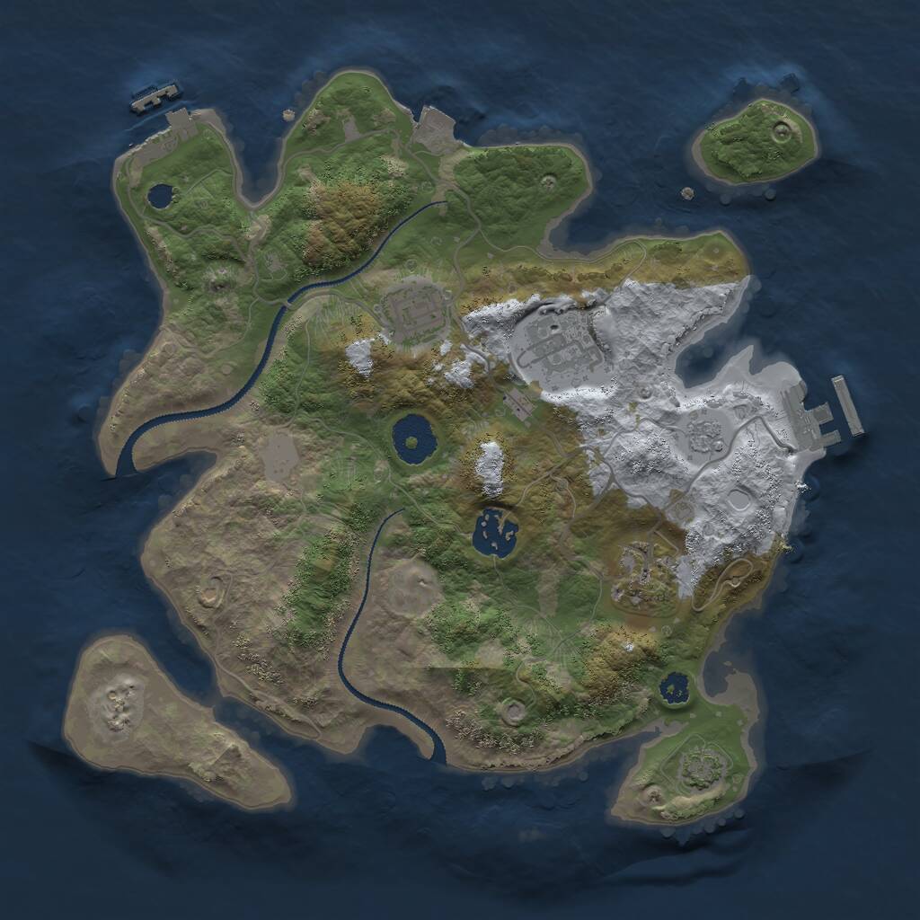 Rust Map: Procedural Map, Size: 3000, Seed: 1003218699, 9 Monuments