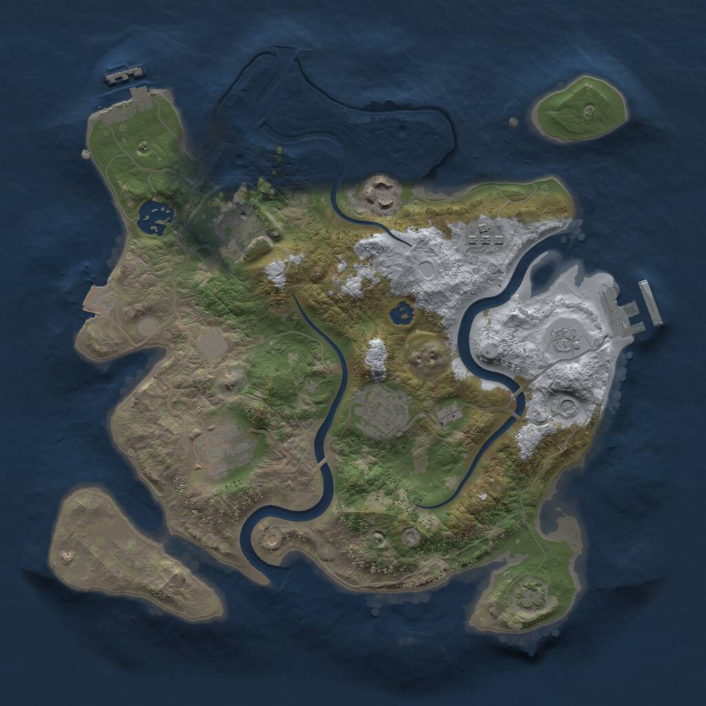 Rust Map: Procedural Map, Size: 3000, Seed: 1003218699, 12 Monuments