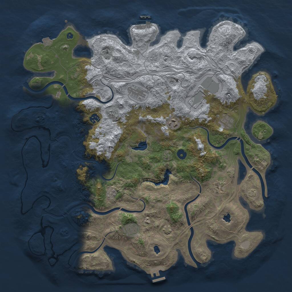 Rust Map: Procedural Map, Size: 4500, Seed: 48288325, 14 Monuments