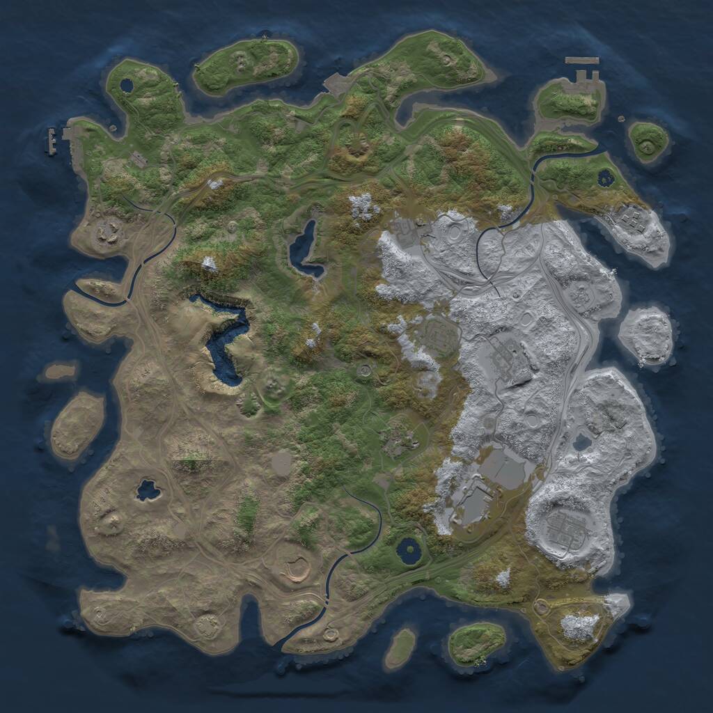 Rust Map: Procedural Map, Size: 4250, Seed: 433981539, 15 Monuments