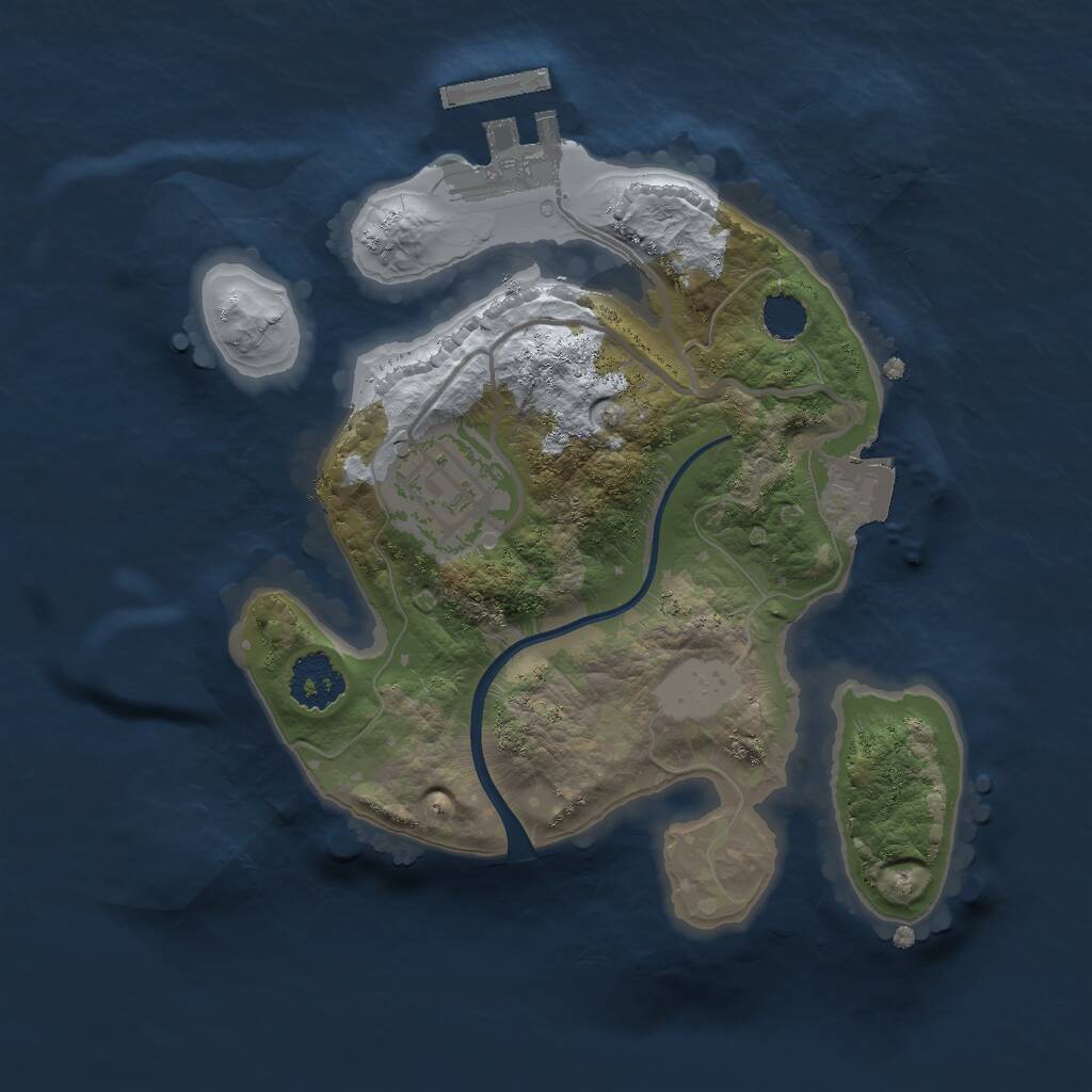 Rust Map: Procedural Map, Size: 2000, Seed: 230083323, 3 Monuments