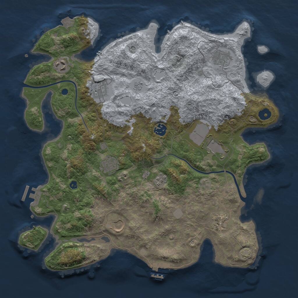 Rust Map: Procedural Map, Size: 3750, Seed: 2026795539, 15 Monuments