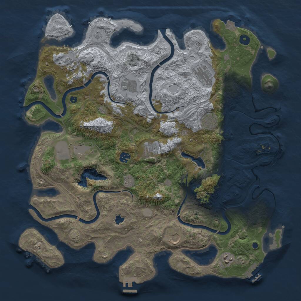 Rust Map: Procedural Map, Size: 4250, Seed: 1313135979, 16 Monuments