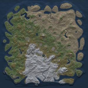 Thumbnail Rust Map: Procedural Map, Size: 6000, Seed: 1231257723, 17 Monuments