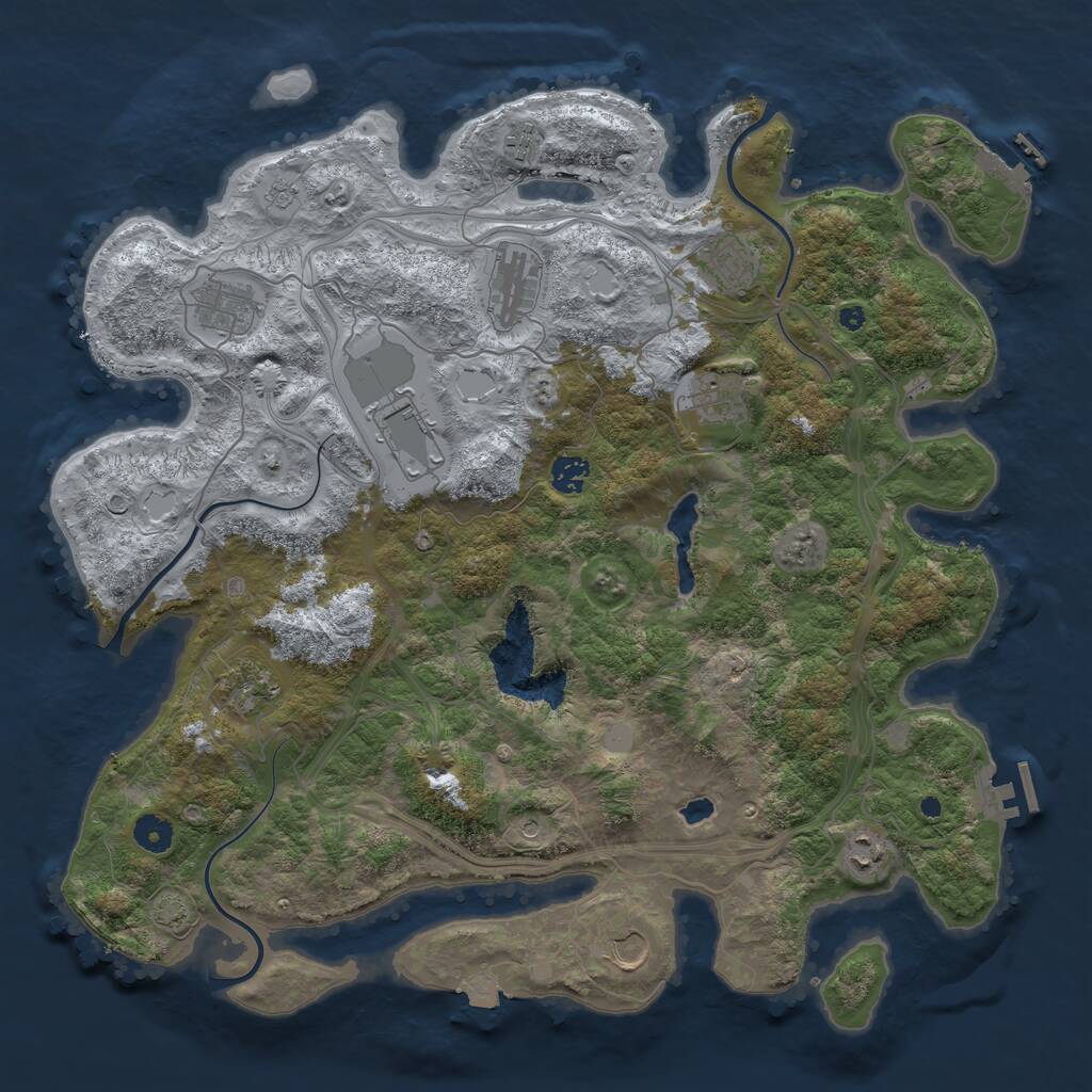 Rust Map: Procedural Map, Size: 4250, Seed: 1356745480, 16 Monuments