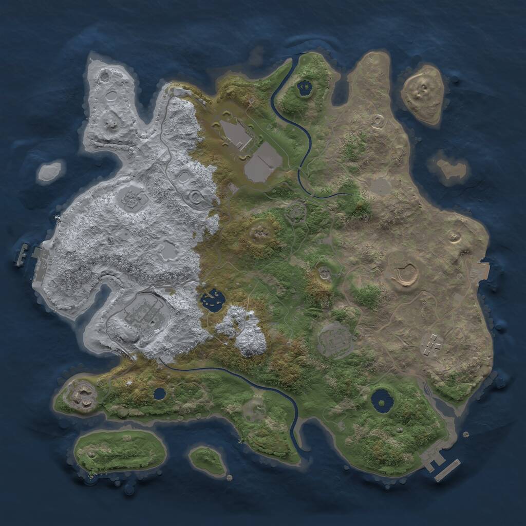 Rust Map: Procedural Map, Size: 3500, Seed: 526188669, 13 Monuments