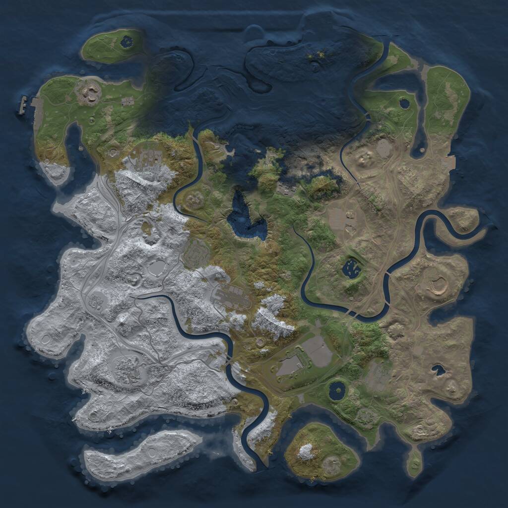 Rust Map: Procedural Map, Size: 4250, Seed: 867507665, 17 Monuments