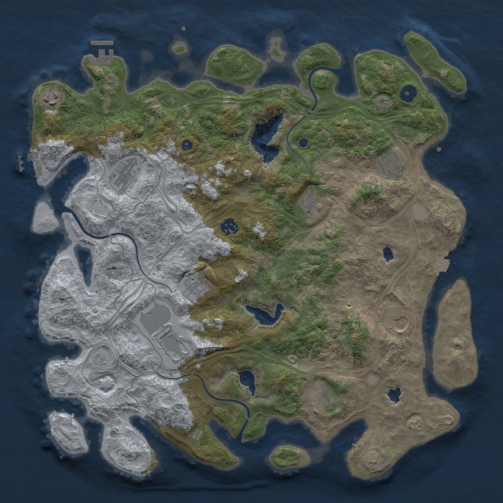 Rust Map: Procedural Map, Size: 4500, Seed: 135641612, 16 Monuments