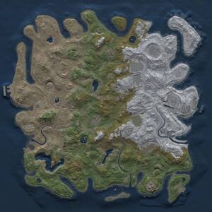 Thumbnail Rust Map: Procedural Map, Size: 4500, Seed: 1208618004, 17 Monuments