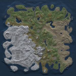 Thumbnail Rust Map: Procedural Map, Size: 5000, Seed: 1612403000, 16 Monuments