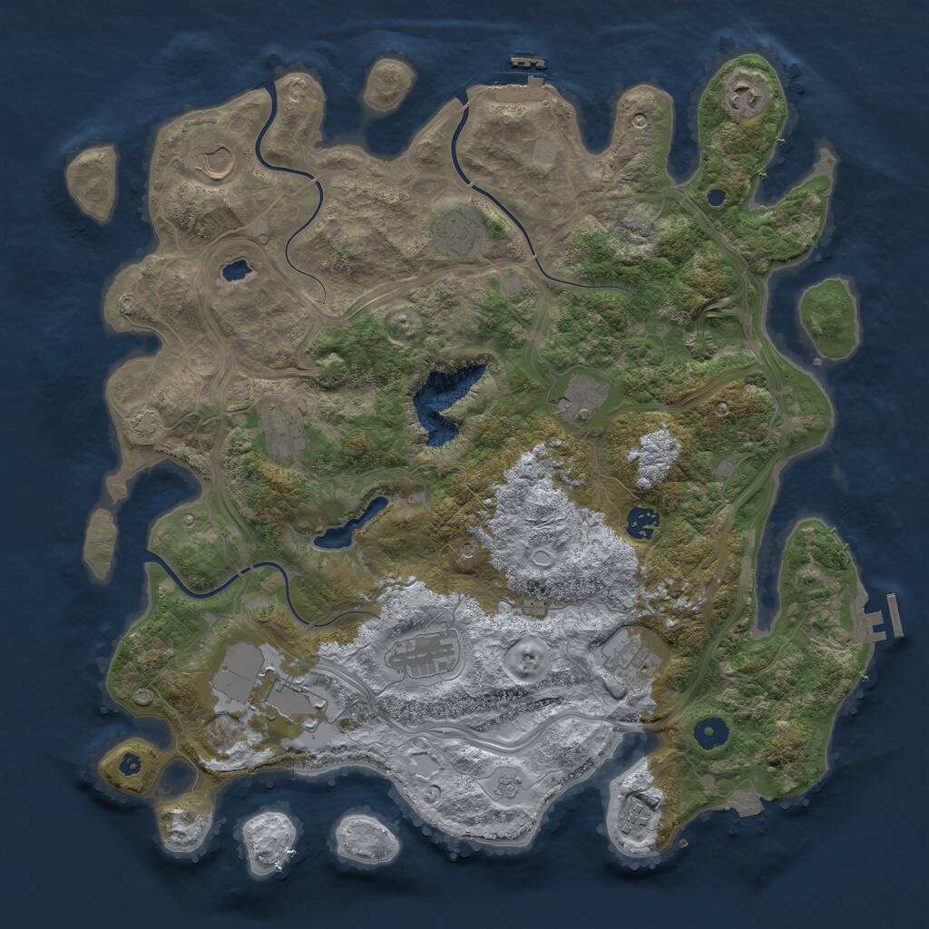 Rust Map: Procedural Map, Size: 4250, Seed: 342975792, 16 Monuments