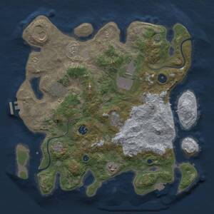 Thumbnail Rust Map: Procedural Map, Size: 3500, Seed: 863297038, 12 Monuments