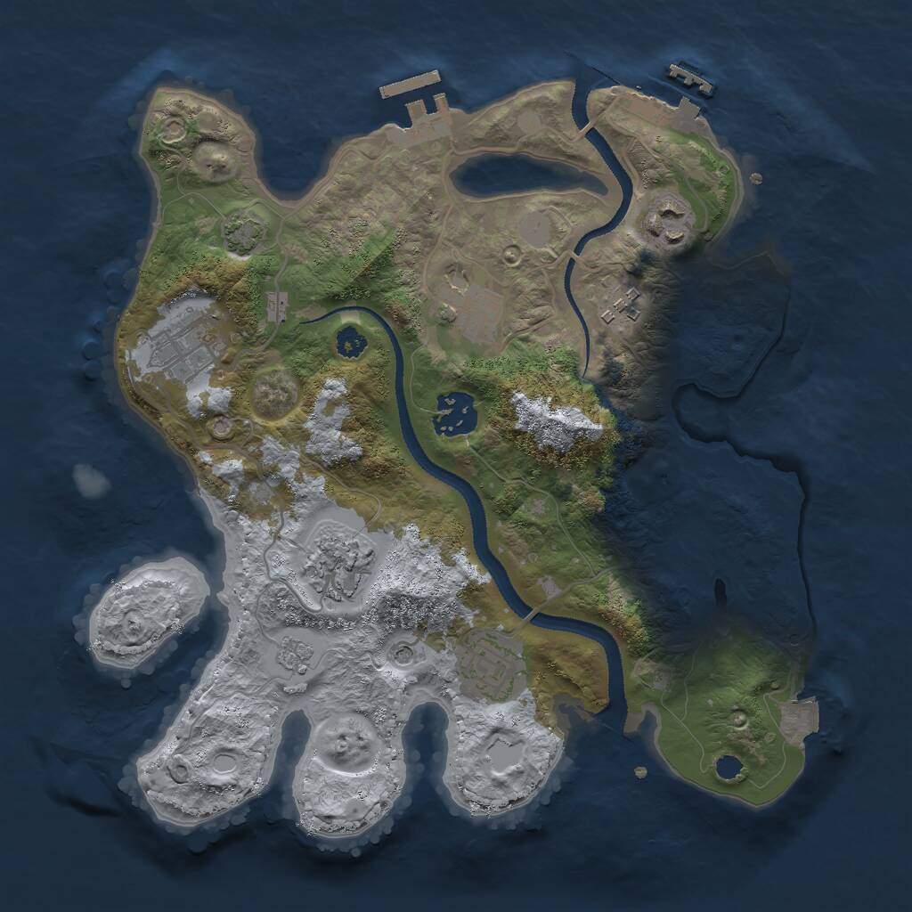 Rust Map: Procedural Map, Size: 3000, Seed: 995074496, 13 Monuments