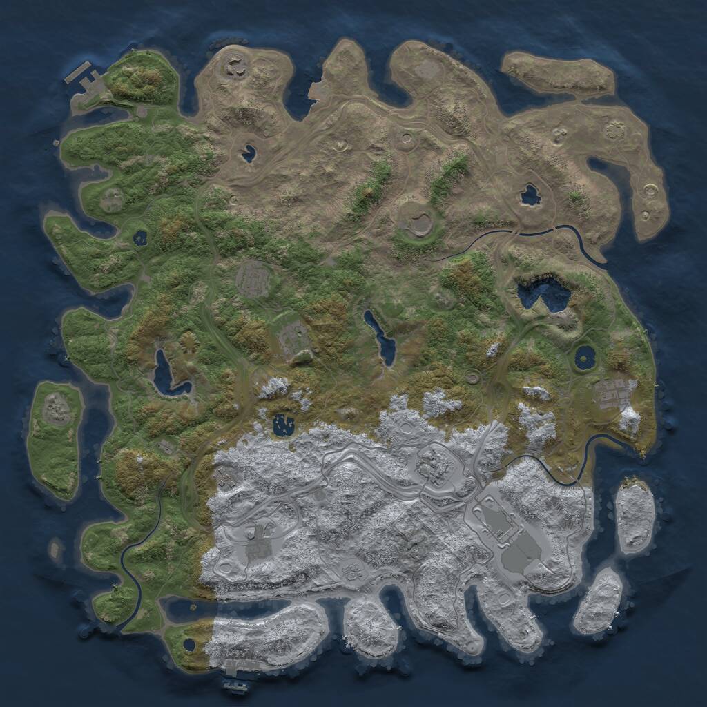 Rust Map: Procedural Map, Size: 4650, Seed: 198015183, 16 Monuments