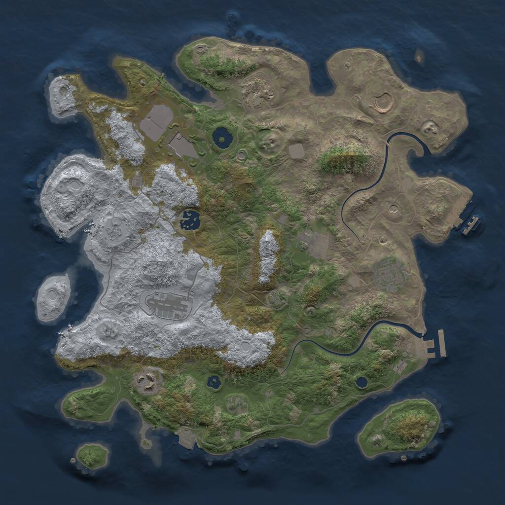 Rust Map: Procedural Map, Size: 3700, Seed: 470077386, 14 Monuments