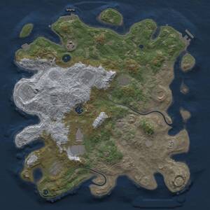 Thumbnail Rust Map: Procedural Map, Size: 3900, Seed: 1117119121, 16 Monuments